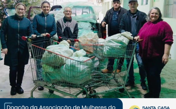 Santa Casa recebe doação de alimentos da Associação de Mulheres do Campo e da Cidade Guajuviras Santa Casa recebe doação de alimentos da Associação de Mulheres do Campo e da Cidade Guajuviras