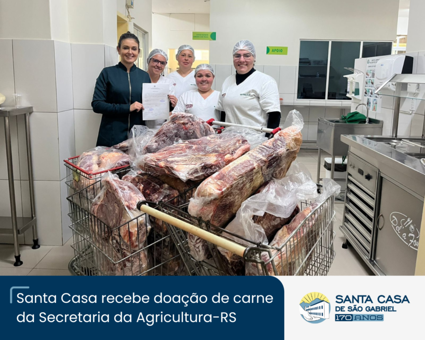 Santa Casa recebe doação de carne bovina da Secretaria da Agricultura-RS e agradece apoio à nutrição hospitalar Santa Casa recebe doação de carne bovina da Secretaria da Agricultura-RS e agradece apoio à nutrição hospitalar