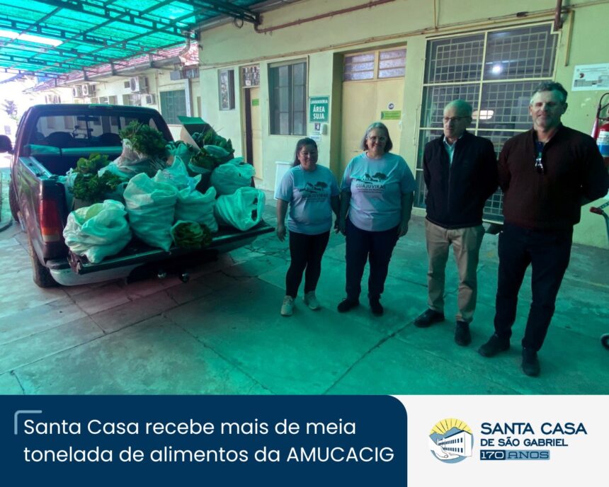 Santa Casa recebe mais de meia tonelada de alimentos da AMUCACIG